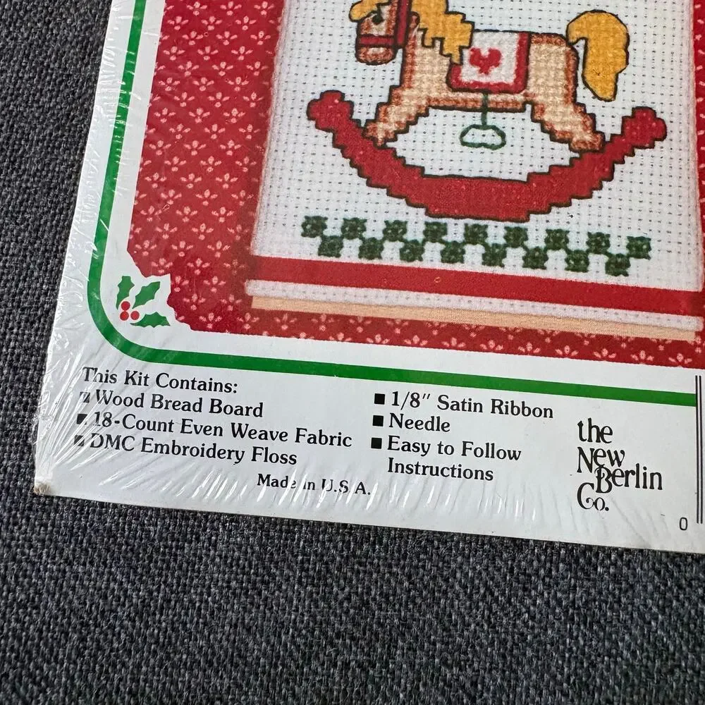Noel Rocking Horse Vintage Counted Cross Stitch Kit by New Berlin Co. - 1980s